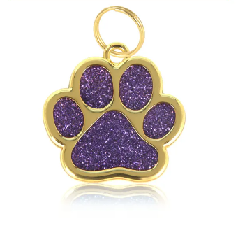 Personalised Collar Paw Charm - Sapphire Purple