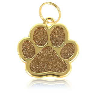 Personalised Collar Paw Charm - Honey Gold